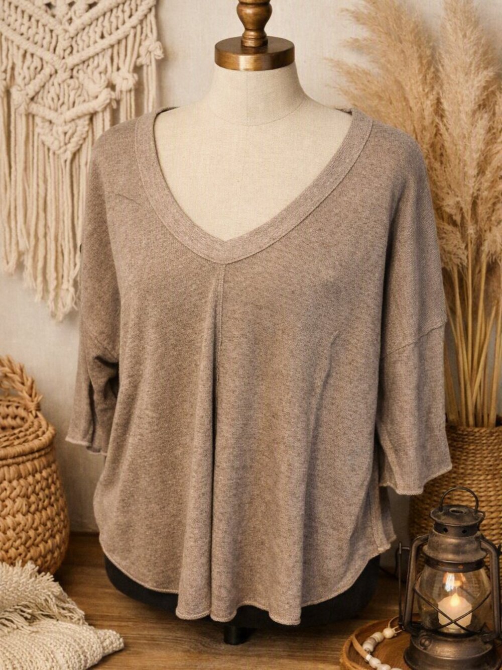Chaser Ribbed Knit Top Medium NWT Color Hydrangea Oversized